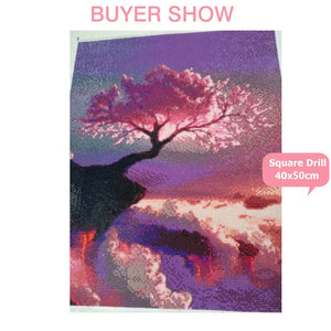 HUACAN Full Square 5D DIY Diamond Painting Sakura Tree Volcano Diamond Embroidery Landscape Cross Stitch Rhinestone Mosaic