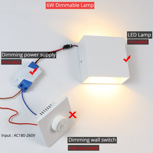 Lampada da parete per interni 6W/10W LED dimmerabile applique da parete corridoio scala decorare apparecchio di illuminazione camera da letto lampada da comodino alluminio AC110V/220V