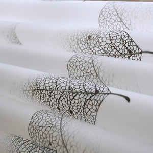 K-agua naturaleza ducha cocina cortinas moda gris hojas arte romántico impermeable para baño con ganchos para baño