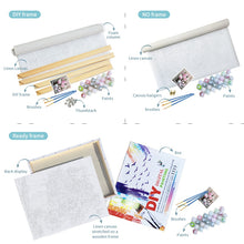 Cargar imagen en el visor de la galería, Kits de pintura por números DIY de GATYZTORY, cuadro al óleo de casa de río y flor roja por número, decoración de pared moderna para el hogar, artesanías