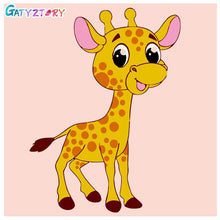 Cargar imagen en el visor de la galería, Cuadro GATYZTORY con animales bonitos, pintura de números DIY, cuadro de arte de pared moderno, pintura para niños con números, regalo único para decoración del hogar
