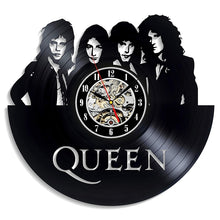 Carica l&#39;immagine nel visualizzatore della Galleria, Orologio da parete Queen Rock Band Design moderno Tema musicale Orologi classici con dischi in vinile Orologio da parete Decorazioni per la casa d&#39;arte Regali per musicisti