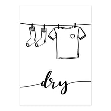 Load image into Gallery viewer, Laundry Shop Wash Dry Press Poster Sign Wall Art Pictures Decor Black White Prints Canvas Painting for Bathroom Cuadros