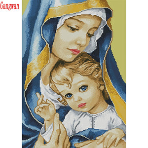 5D DIY Diamond Painting Full Square Round Drill Religious Madonna & baby Embroidery Cross Stitch 5D icon gift Home Decor mosaic