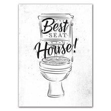 Загрузите изображение в программу просмотра галереи, Кисть для мытья зубов, туалет, цитата, картина, декор для ванной комнаты, холст, живопись, художественный постер, черный, белый цвет, принты для туалета HD2892