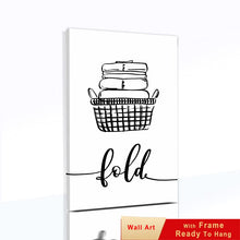 Load image into Gallery viewer, Laundry Shop Wash Dry Press Poster Sign Wall Art Pictures Decor Black White Prints Canvas Painting for Bathroom Cuadros