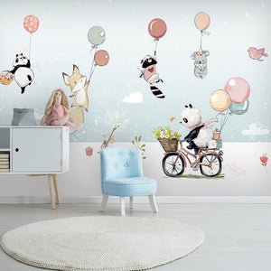 Dessin animé ballon animaux Stickers muraux pour enfants enfants chambres décoration murale amovible vinyle décalcomanies pépinière décor à la maison Art peintures murales
