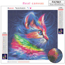 Load image into Gallery viewer, HUACAN Full Drill Square Diamond Painting Cross Stitch Cat 5d Diamond Mosaic Art Diamond Embroidery Animal Rhinestone Picture