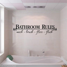 Load image into Gallery viewer, bathroom rules door sign vinyl quotes lettering words wall stickers bathroom toilet washroom decoration home decor decal art