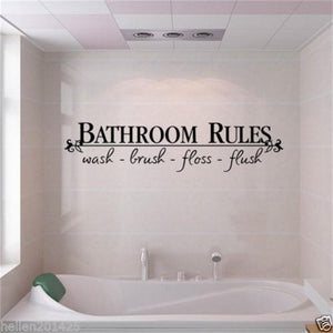 bathroom rules door sign vinyl quotes lettering words wall stickers bathroom toilet washroom decoration home decor decal art