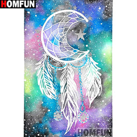 HOMFUN plein carré/rond perceuse 5D bricolage diamant peinture 