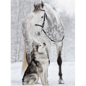 DIY diamante pintura caballo diamantes bordado perros diamante mosaico venta completo taladro cuadrado animales diamantes de imitación imágenes