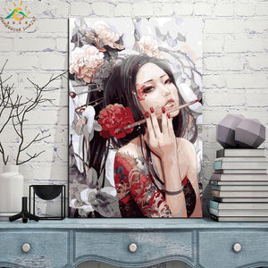wall art canvas Painting posters and prints picture on the wall  home decoration modern Canvas Art Asia Kits Glamorous Girl