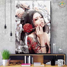Laden Sie das Bild in den Galerie-Viewer, Wandkunst Leinwand Malerei Poster und Drucke Bild an der Wand Heimdekoration moderne Leinwandkunst Asia Kits Glamorous Girl