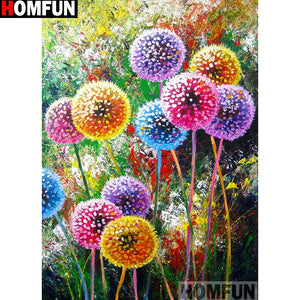 HOMFUN Full Square/Round Drill 5D DIY Diamond Painting &quot;Colored dandelion&quot; Embroidery Cross Stitch 5D Home Decor Gift A13999