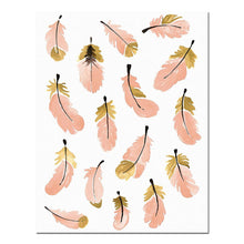 Carica l&#39;immagine nel visualizzatore della Galleria, Decorazione della camera da letto della ragazza della scuola materna Piuma di fenicottero Wall Art Canvas Poster e stampa Cartoon Painting Immagini a parete per soggiorno