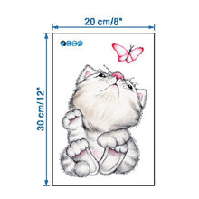 Carica l&#39;immagine nel visualizzatore della Galleria, Adesivo da parete gattino cartone animato molto carino per bagno WC soggiorno decorazione della casa decalcomanie di arte poster adesivi murali carta da parati