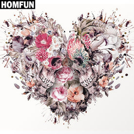 HOMFUN plein carré/rond perceuse 5D bricolage diamant peinture 