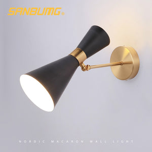 Настенный светильник в скандинавском стиле, современный настенный светильник, настенный светильник, регулируемый коридорный светильник, прикроватная лампа, настенный светильник с железным художественным покрытием E27Light head