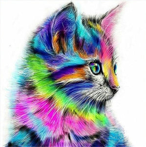 5D DIY pintura de diamante cuadrado completo pintura de dibujos animados animales gatos mosaico bordado punto de cruz bordado manualidades Decoración