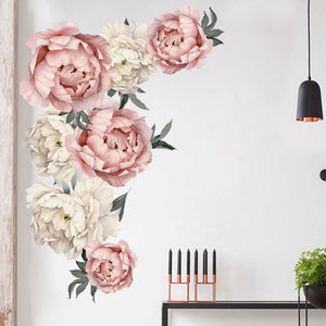 Peony Rose Flowers Wall Sticker Art Decals Kids Room Nursery Background Home Decor Gift High Quality Wallpaper Beautify Poster