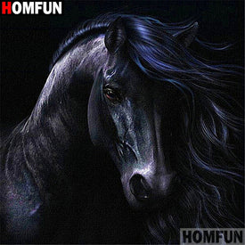 HOMFUN plein carré/rond perceuse 5D bricolage diamant peinture 