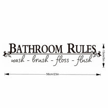 Load image into Gallery viewer, bathroom rules door sign vinyl quotes lettering words wall stickers bathroom toilet washroom decoration home decor decal art