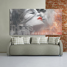 Carica l&#39;immagine nel visualizzatore della Galleria, Poster e stampe di arte moderna dei graffiti Pittura su tela di arte della parete Pittura astratta amante bacio Pittura decorativa per l&#39;arredamento del soggiorno