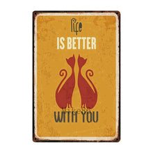 Charger l&#39;image dans la galerie, [Mike86] J&#39;aime mon chat tigré birman chats noirs étain signe personnalisé affiche personnalité classique métal peinture décor Art ZZ-03