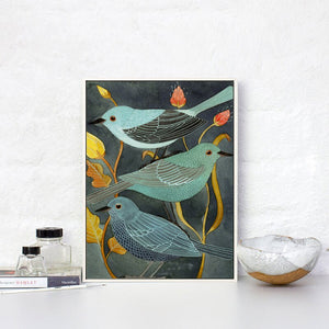 Elegante poesía animales pájaros ruiseñor decoración Retro lienzo arte creativo estilo pintura impresión póster arte de pared decoración del hogar