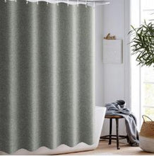 Charger l&#39;image dans la galerie, Imperméable à l&#39;eau moisissure épaississement rideau de douche couleur unie rideau de douche salle de bain rideau Imitation lin rideau de douche D40