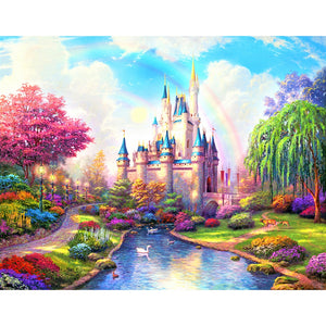 5d Diy Diamond Painting Scenery "Pink Fantasy Castle" Diamond embroidery 3d Cross Stitch Embroidery Diamond mosaic Home Kit