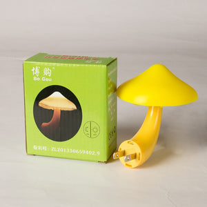 Светодиодный ночник со штепсельной вилкой европейского стандарта и США, настенная розетка в виде гриба, лампа для спальни, украшение дома, управляемая светом сенсорная лампа
