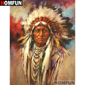 HOMFUN cuadrado completo/taladro redondo 5D DIY pintura de diamante 