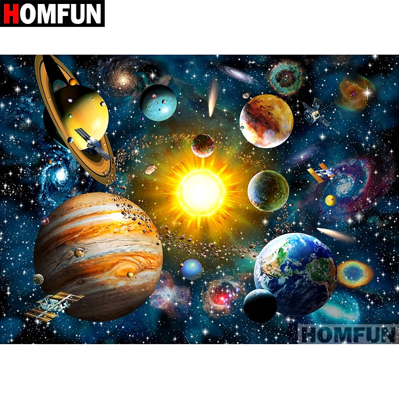HOMFUN Full Square/Round Drill 5D DIY Diamond Painting "Universe Planet" Embroidery Cross Stitch 5D Home Decor Gift A07016