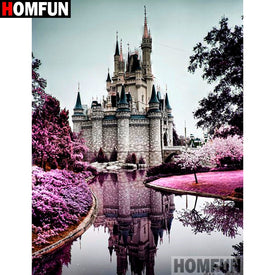 HOMFUN plein carré/rond perceuse 5D bricolage diamant peinture 