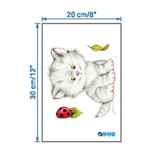 Carica l&#39;immagine nel visualizzatore della Galleria, Adesivo da parete gattino cartone animato molto carino per bagno WC soggiorno decorazione della casa decalcomanie di arte poster adesivi murali carta da parati