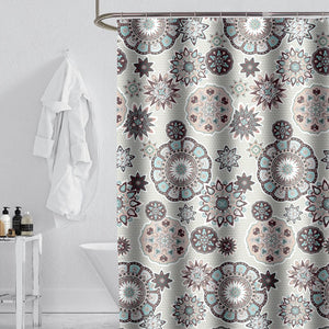 Bohemian Mandala Shower Curtains Bathroom Geometric Waterproof Bath Curtain Bathtub Bathing Cover Extra Large Wide 12 Hooks