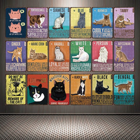 [ Mike86 ] I Love My Cat Tabby Burmese Black Cats  Tin Sign Custom Poster Personality Classic Metal Painting Decor Art ZZ-03