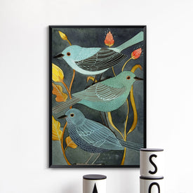 Elegante poesía animales pájaros ruiseñor decoración Retro lienzo arte creativo estilo pintura impresión póster arte de pared decoración del hogar