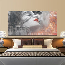 Carica l&#39;immagine nel visualizzatore della Galleria, Poster e stampe di arte moderna dei graffiti Pittura su tela di arte della parete Pittura astratta amante bacio Pittura decorativa per l&#39;arredamento del soggiorno