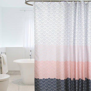 Nordic Shower Curtain Geometric Color Block Bath Curtains Bathroom For Bathtub Bathing Cover Extra Large Wide 12pcs Hooks
