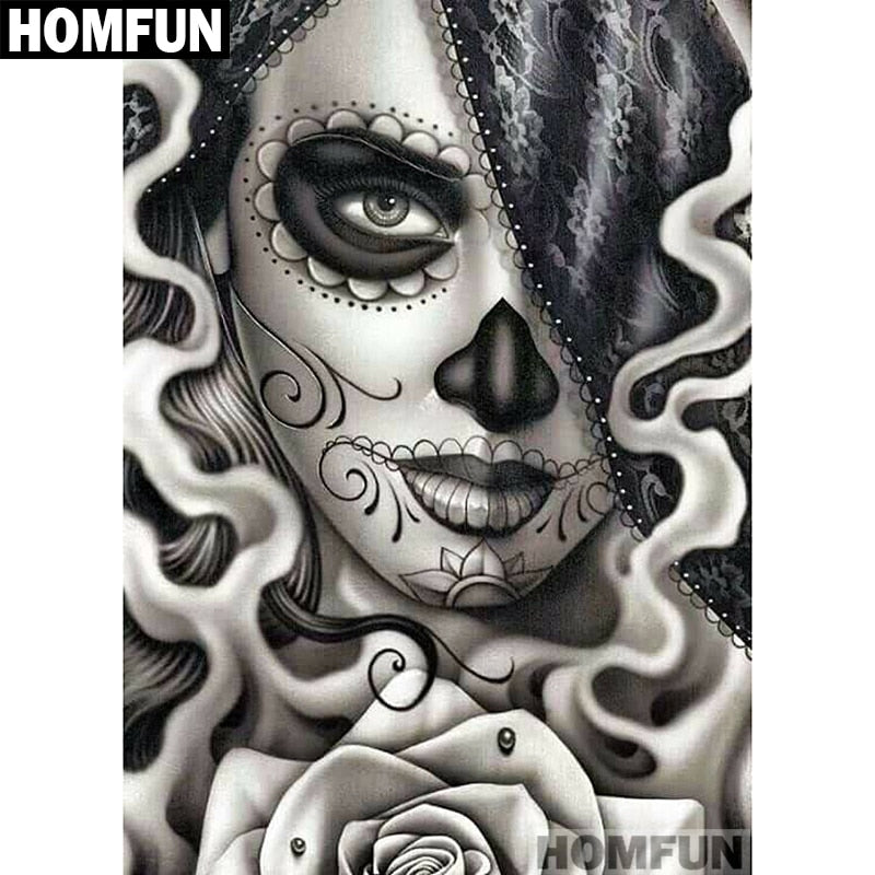 HOMFUN DIY 5D diamante pintura cuadrado completo/redondo 