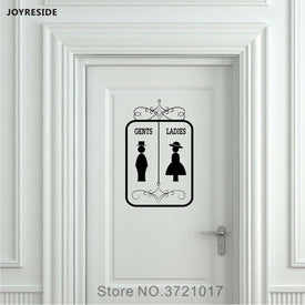 JOYRESIDE Gents Signore Degli Uomini Delle Donne Unisex Bagno Bagno Wc Segno Porta Decalcomania Della Parete Del Vinile Della Decorazione Della Decorazione Della Casa XY092