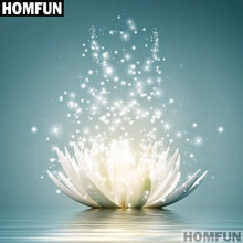 Charger l&#39;image dans la galerie, HOMFUN plein carré/rond perceuse 5D bricolage diamant peinture &quot;lotus d&#39;eau&quot; 3D broderie point de croix 5D décor cadeau A01047