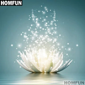 HOMFUN plein carré/rond perceuse 5D bricolage diamant peinture 