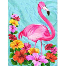 Charger l&#39;image dans la galerie, HOMFUN plein carré/rond perceuse 5D bricolage diamant peinture &quot;Animal flamant rose&quot; 3D broderie point de croix 5D décor à la maison cadeau