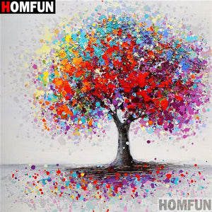 Homfun Full Square/Round Drill 5D DIY Diamond Painting "Color tree" 3D Embroidery Cross Stitch Home Decor Gift A10680