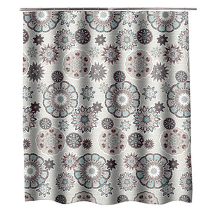 Cortinas de ducha de Mandala bohemio, cortina de baño impermeable geométrica para baño, cubierta de baño para bañera, 12 ganchos Extra grandes y anchos