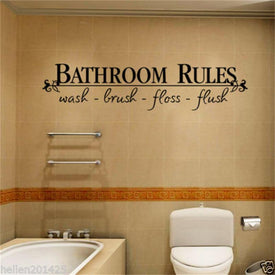 Badezimmerregeln Türschild Vinyl Zitate Schriftzug Worte Wandaufkleber Badezimmer Toilette Waschraum Dekoration Wohnkultur Aufkleber Kunst